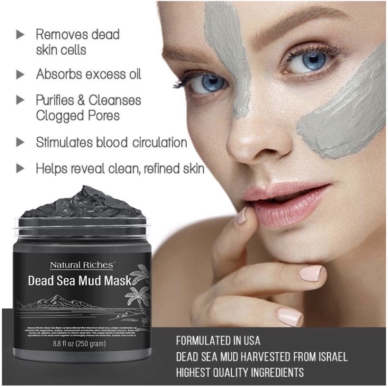 Mặt nạ bùn biển chết Natural Riches Dead Sea Mud Mask for Face and Body 250g USA