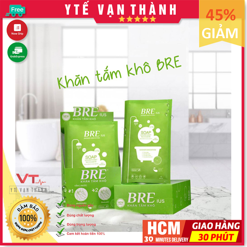 ✅ Khăn Tắm Khô Tắm Không Cần Nước: BRE làm sạch và dịu da, dưỡng ẩm chỉ trong 10 phút -VT0496