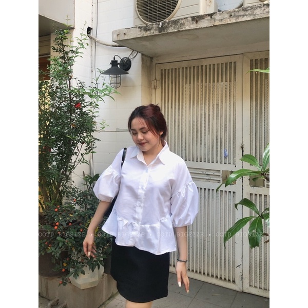 Áo sơ mi babydoll tay phồng