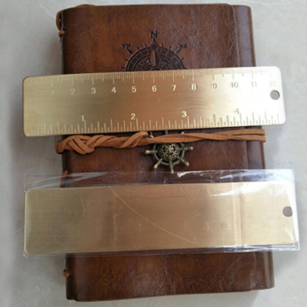 Thước Di Động Bằng Đồng Thau 13cm Đánh Dấu Trang Sách Vở Ngoài Trời Cắm Trại