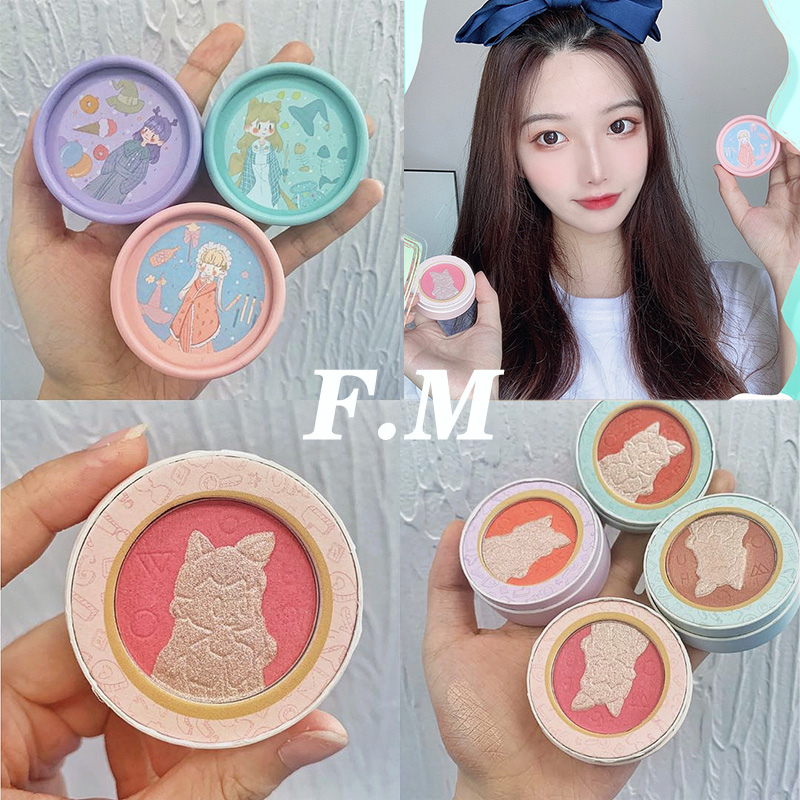 (Hàng Mới Về) Phấn Má Hồng Bắt Sáng Trang Điểm Tự Nhiên Dễ Thương V.M Vingee