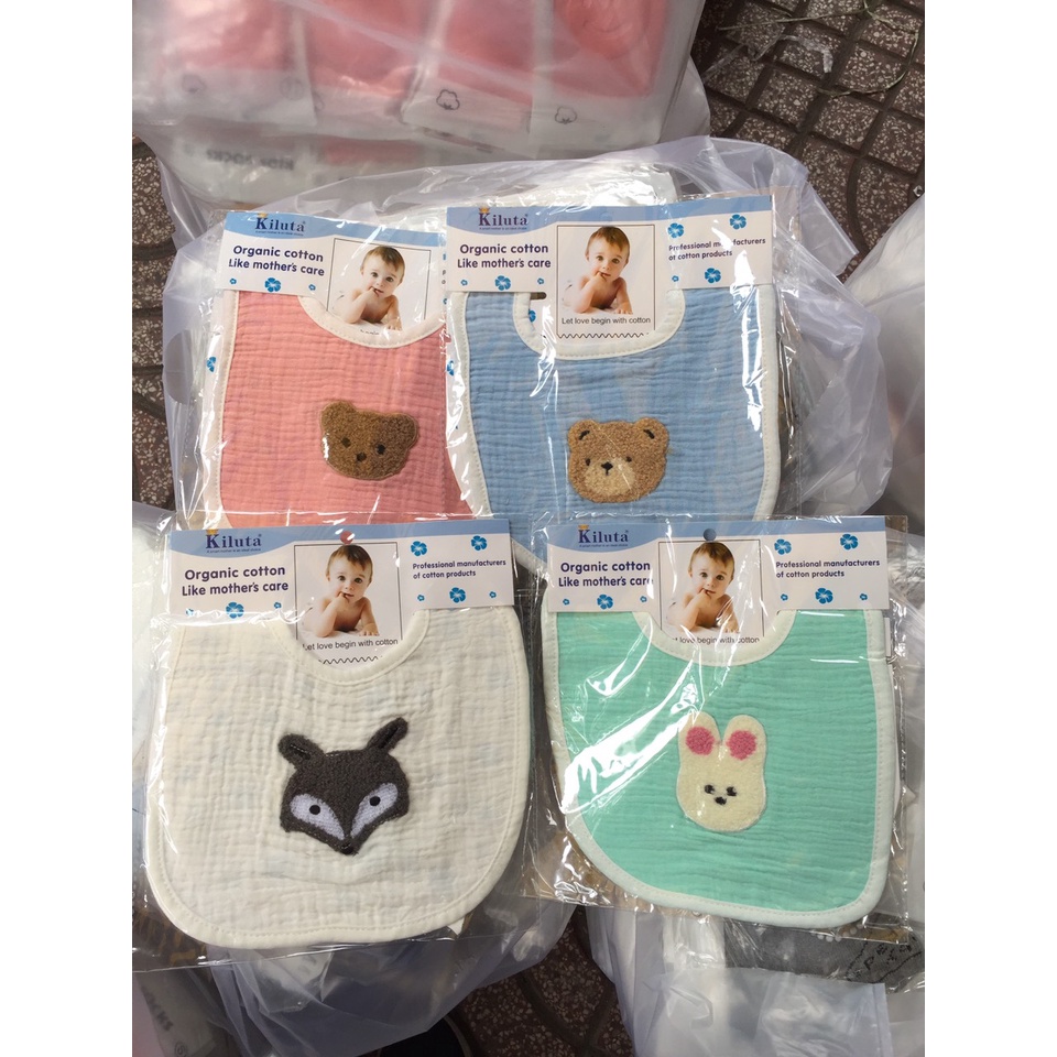 BIB. Yếm muslin xô sợi tre (loại 1)