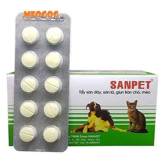 Giun sán chó mèo hanpet (viên san pet và bột) tayzu