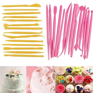 14 cái / bộ diy cake modeling set fondant clay cutter khắc bút khuôn hoa trang trí bút pastry máy cắt khắc