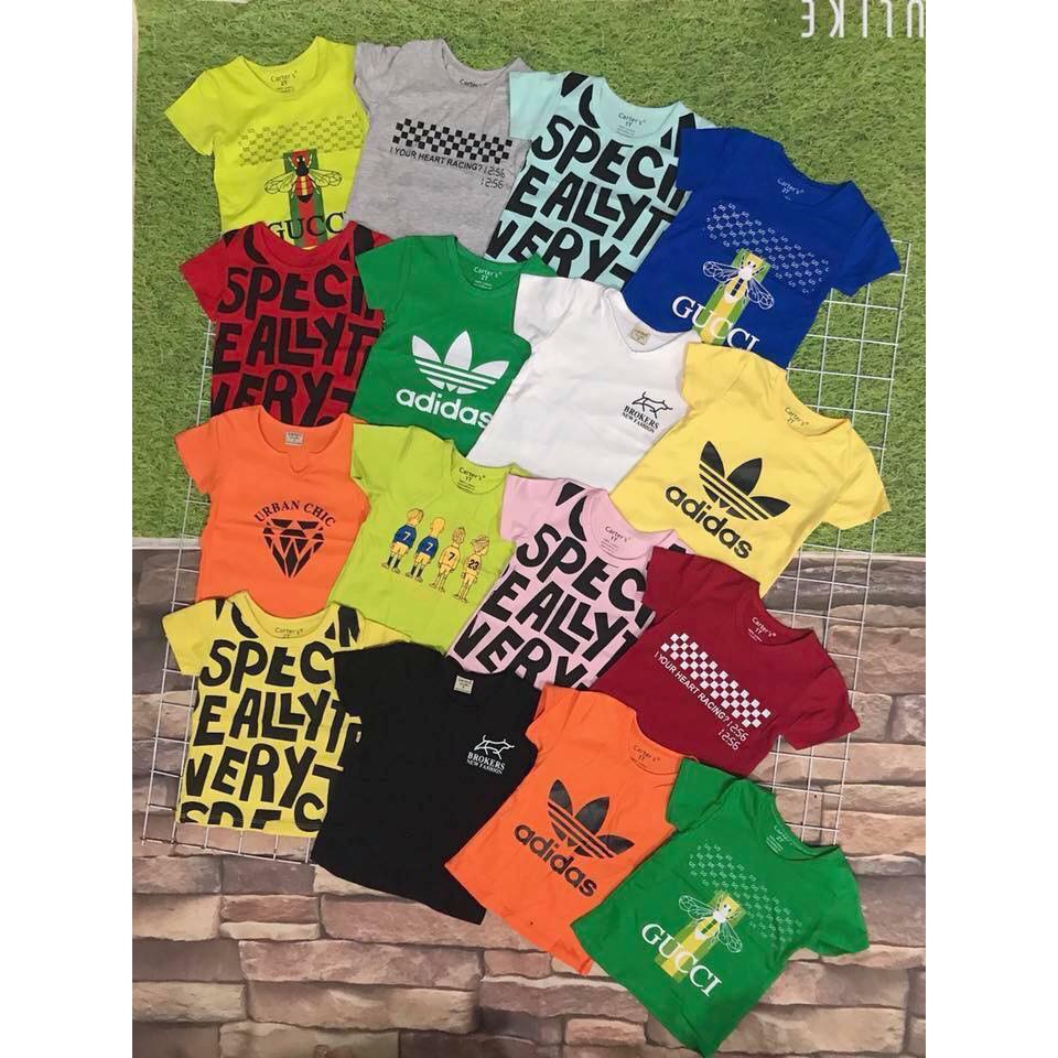 áo thun cổ tròn bé trai bé gái sz 6-25ki(nt hoặc ghi chú để chọn màu)