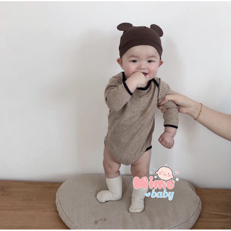 Mũ sơ sinh trùm đầu tai mickey Style hàn quốc cho bé (0-6m) Mimo Baby MD30