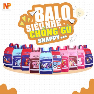 Balo trẻ em đi học chống gù lưng cho bé SNAPPY, chất liệu trượt nước,siêu nhẹ,an toàn,phản quang