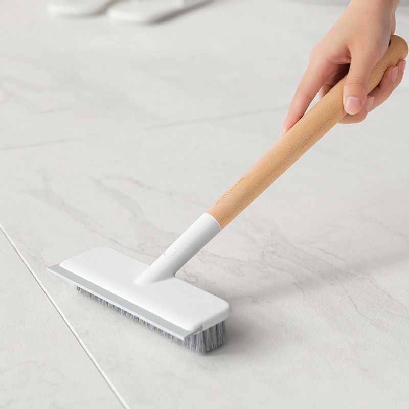 Bàn Chải Vệ Sinh Tường Nhà Tắm Có Tay Cầm Bằng Gỗ Tiện Dụng