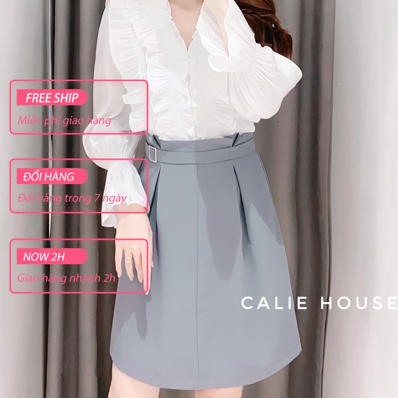 Chân váy xếp ly cạp kèm đai thời trang công sở CV27 | BigBuy360 - bigbuy360.vn