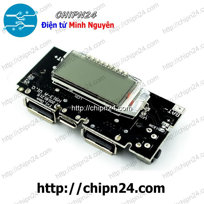 [1 pcs] Mạch sạc pin 18650 có LCD (Mạch Sạc Pin Dự Phòng 18650 V4 2 Cổng Ra, Hiển Thị LCD (Có Bảo Vệ)