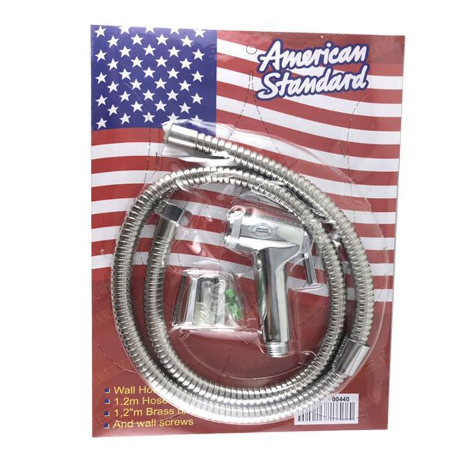 Bộ vòi xịt vệ sinh Cao Cấp, kèm dây dẫn và đế cài American Standard 00440 - Vòi xịt vệ sinh bằng INOX