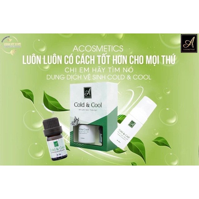 Dung dịch vệ sinh phụ nữ Cold Cool A cosmetics mát lạnh - Sạch - Thơm - Khít + kèm nước hoa cô bé