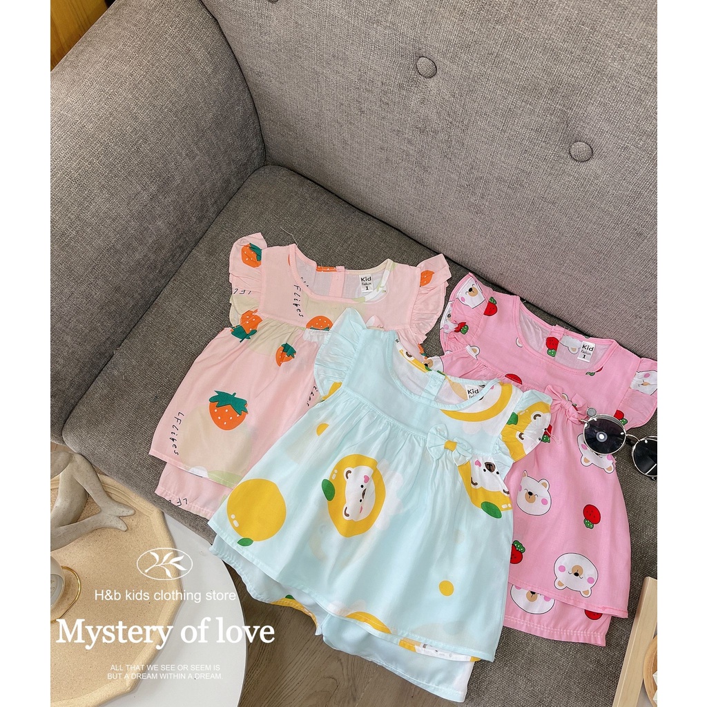 Bộ lanh nơ cánh tiên bé gái