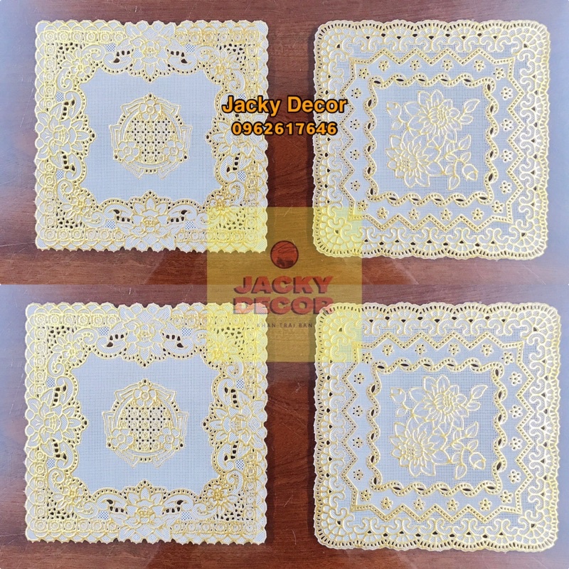 [FREESHIP] Khăn trải bàn 15cm hình vuông ren hoa - [HÀNG ĐẸP]