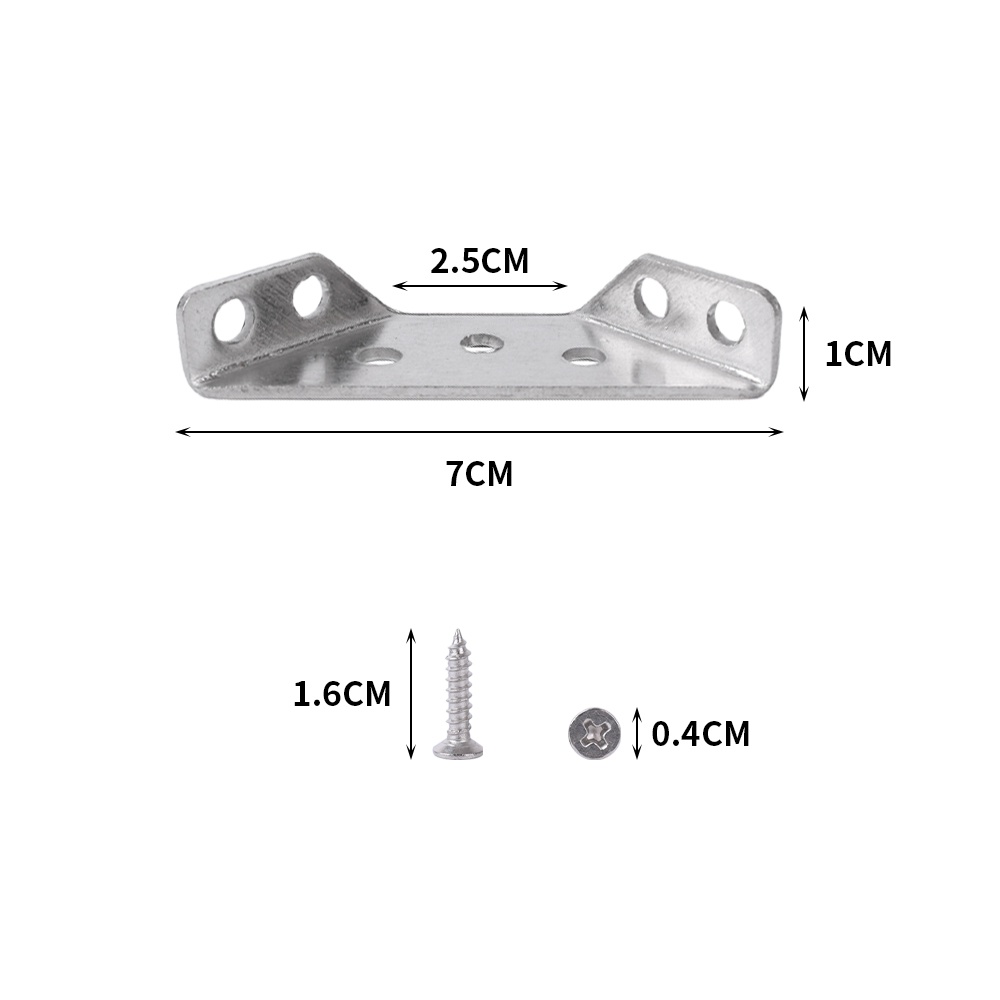 1 Bộ Khung Đỡ Góc Tam Giác Bằng Thép Không Gỉ Cho Đồ Nội Thất / Tủ & Ngăn Kéo / Cố Định Góc / 1 Bộ Nối Nội Thất + 4 Ốc Vít