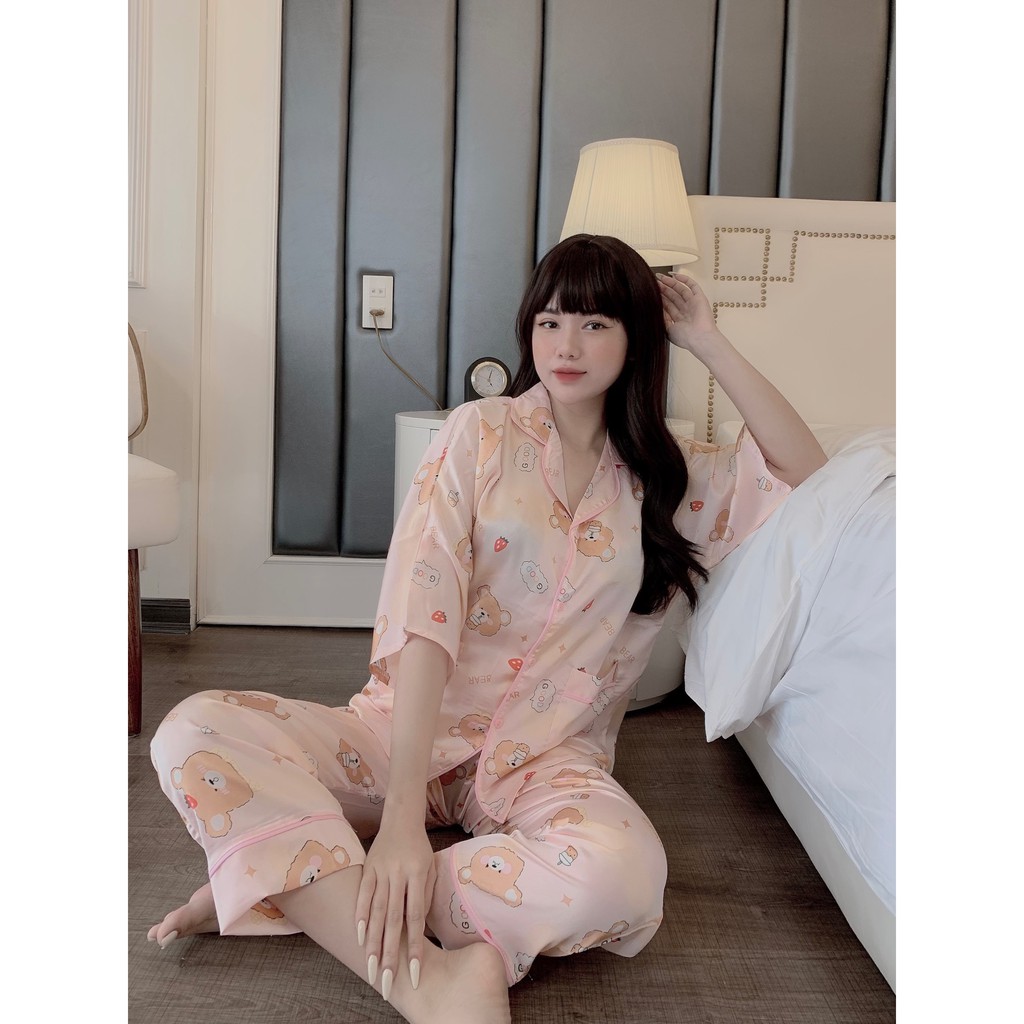 Đồ Bộ Pijama 🌸HÀNG ĐẸP CHUẨN🌸 Bộ Lụa Pijama Cộc-Dài Cánh Dơi Tay Lỡ