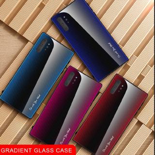 Ốp lưng kính cường lực màu gradient sang trọng cho Samsung Galxy Note10 Pro S9 S8 Plus