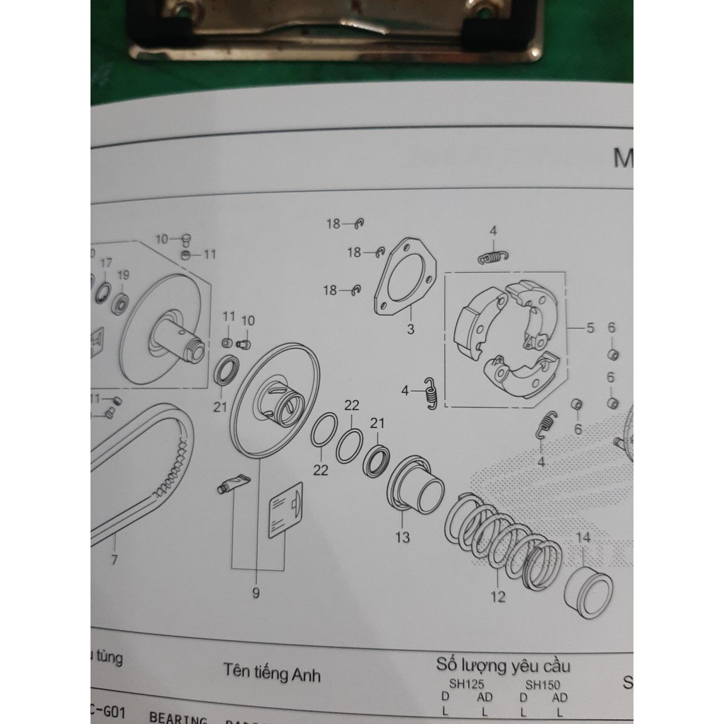 móng ngựa phanh cài 7mm 6mm ba búa chính hiệu honda