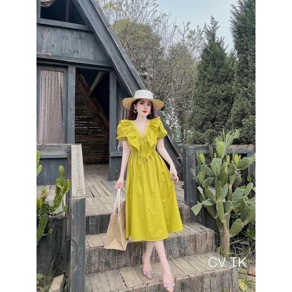 Set đầm mẹ và bé cổ bèo