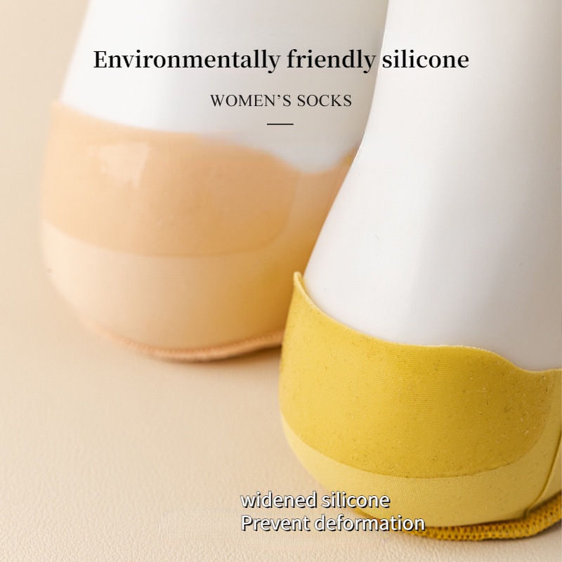 Vớ Thuyền Bằng Lụa Lạnh Mỏng Nhẹ Chống Trượt Thời Trang Dành Cho Nữ