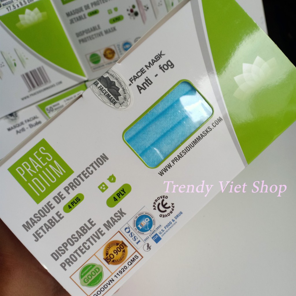 [Hộp 50 chiếc] Khẩu trang Y tế 4 lớp kháng khuẩn Việt Hàn, Hàng VNXK