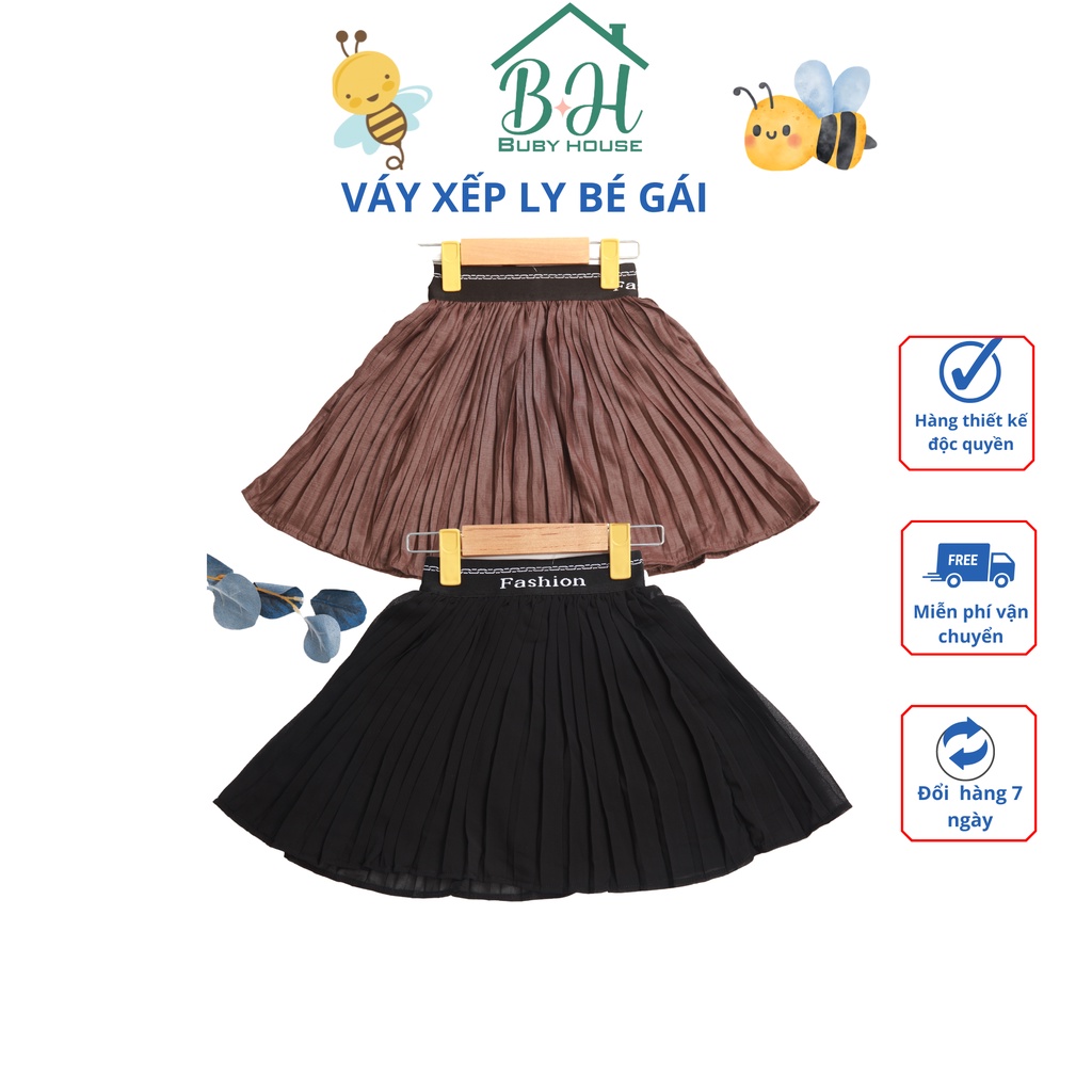 Chân váy xếp ly Buby House CV 02 chân váy bé gái có quần đùi thông hơi bên trong tiện lợi cho bé đi học, đi chơi mùa hè