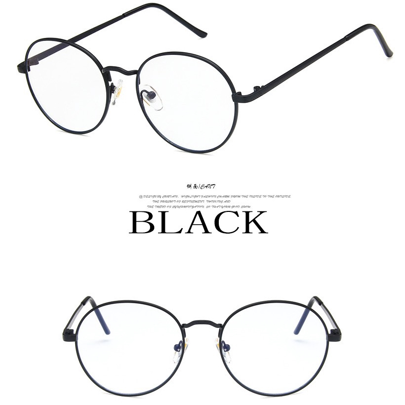 【Ready Stock】Minus 0-400° Anti Radiation Round Metal Frame Eyeglasses Eyewear Women/Men