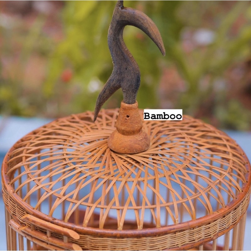 Lồng cu gáy Bamboo lồng nuôi chim cu gáy tặng kèm phụ kiện