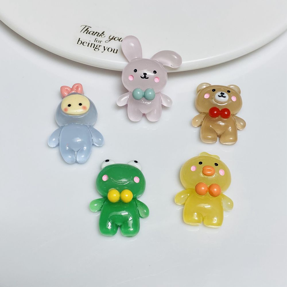 Set 10 Kẹp Tóc Dạ Quang Hình Thú/Thỏ/Vịt/Vịt/Gấu Bằng Nhựa Dạ Quang Độc Đáo DIY