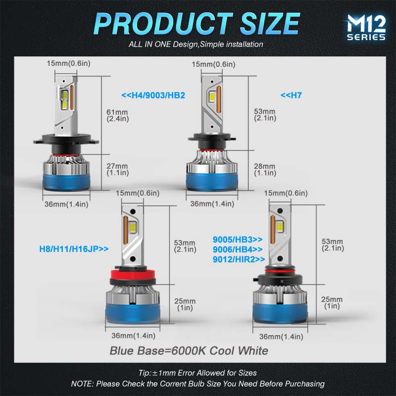Set 2 Đèn Pha Led Công Suất Cao 55W H7 H4 Hi / Lo H8 H11 9005 Hb3 9006 Hb4 4300K Chuyên Dụng Cho Xe Hơi MAXGTRS