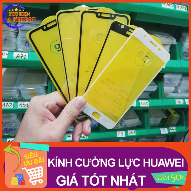 [Giá Sỉ] Kính Cường Lực Huawei Nova 3e, P20 lite, Nova 3i, P30, P30 lite, Y9 2019, Y9 Prime 2019 Full Màn, miếng dán 9D