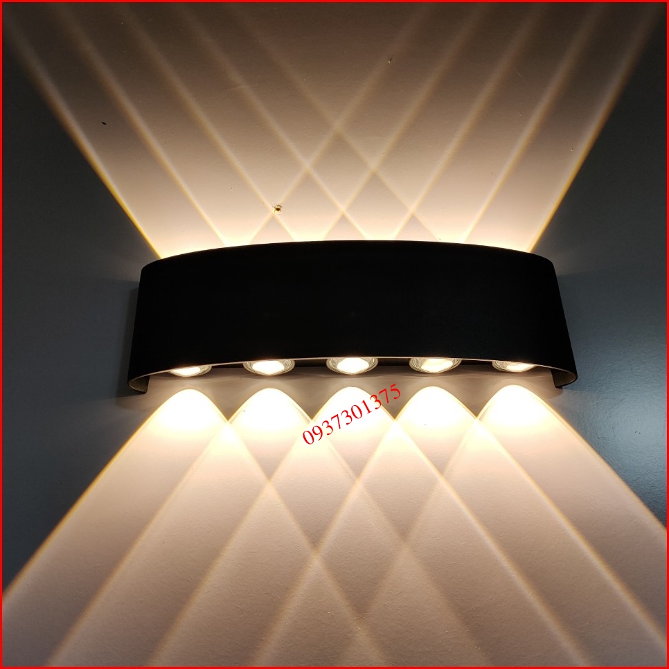Đèn Led Hắt Tường Chiếu Sáng 2 Đầu 10 Tia ánh Sáng Vàng_Thân Đèn Hợp Kim Nhôm,Nguồn Đúc Chống Nước,Bảo Hành 2 Nam