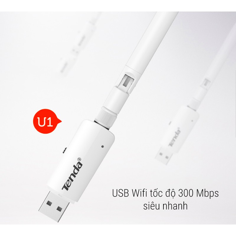 Thiết bị thu WIFI 300M TENDA U1 - cổng USB - BẢO HÀNH CHÍNH HÃNG