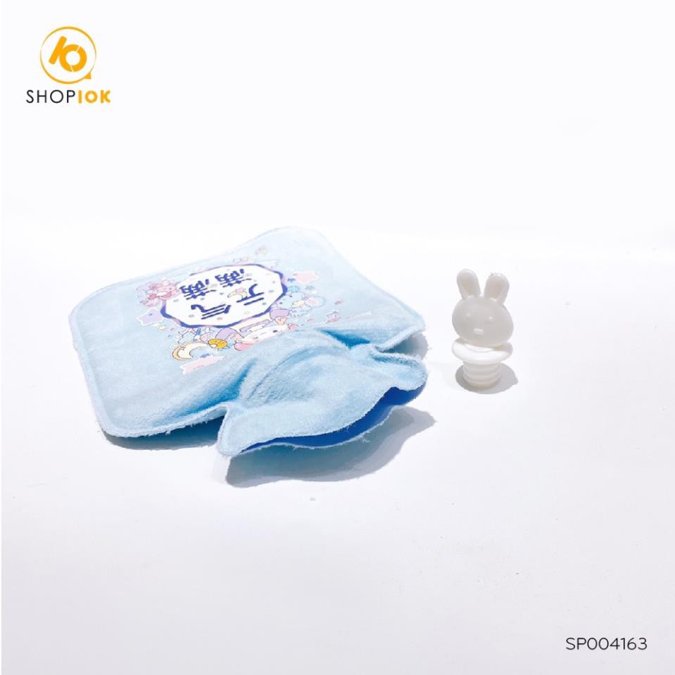 Túi chườm nóng lạnh nhung mềm SHOP10K giảm đau bụng kinh, túi chườm giữ ấm hạ sốt 350ml SP004163