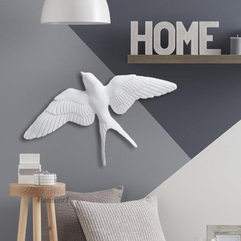 [Fenteer1] Hình Chim Én Bằng Nhựa Resin Trang Trí Tường Phòng Khách / Sân Vườn Phong Cách Bắc