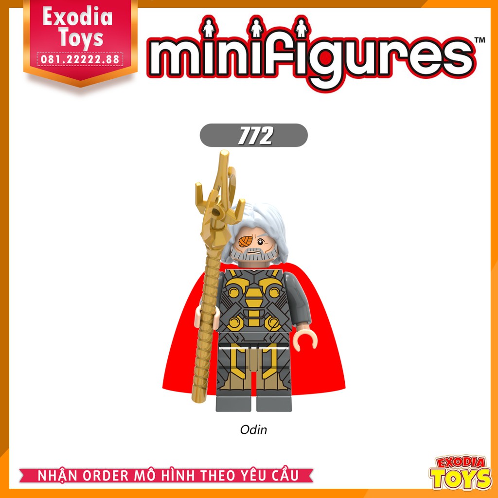 Xếp hình minifigure siêu anh hùng Marvel : Spider Man, Daredevil, Odin - Đồ Chăi Lắp Ghép Sáng Tạo - X0180