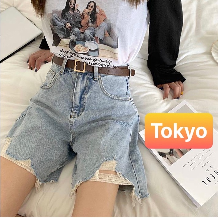 QUẦN SOT SHORT NỮ JEAN NGỐ LỬNG XANH RÁCH LƯNG CAO NÂNG MÔNG NHẬT BẢN XINH XẮN DỄ THƯƠNG- TOKYO FASHION