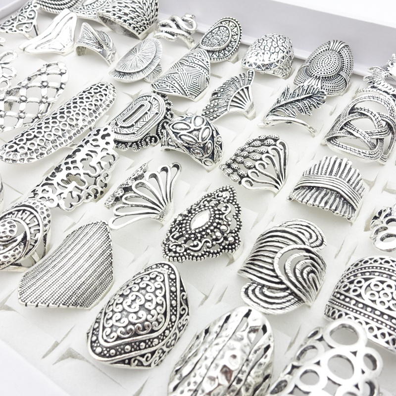 Bán Sỉ Set 20 Nhẫn Mạ Bạc Hình Hang Động Hoa Đẹp Mắt Thời Trang Làm Quà Tặng Giáng Sinh Cho Nữ