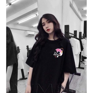 Áo Thun Form Rộng In Chữ DONUT PLANET Kết Hợp Hình Vũ Trụ Unisex Châu Âu TTSL0275