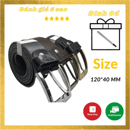 Dây Nịt, Thắt Lưng nam Da bò khóa chốt chữ nhật kim loại đúc, nam tính, mạnh mẽ, thích hợp cho quần Jeans, kaki, âu