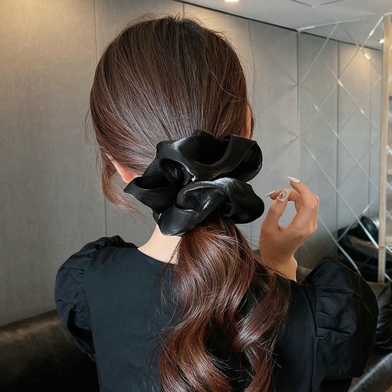 Dây Buộc Tóc Đuôi Ngựa Cao Su Màu Trơn Đính Ngọc Trai Giả Xinh Xắn