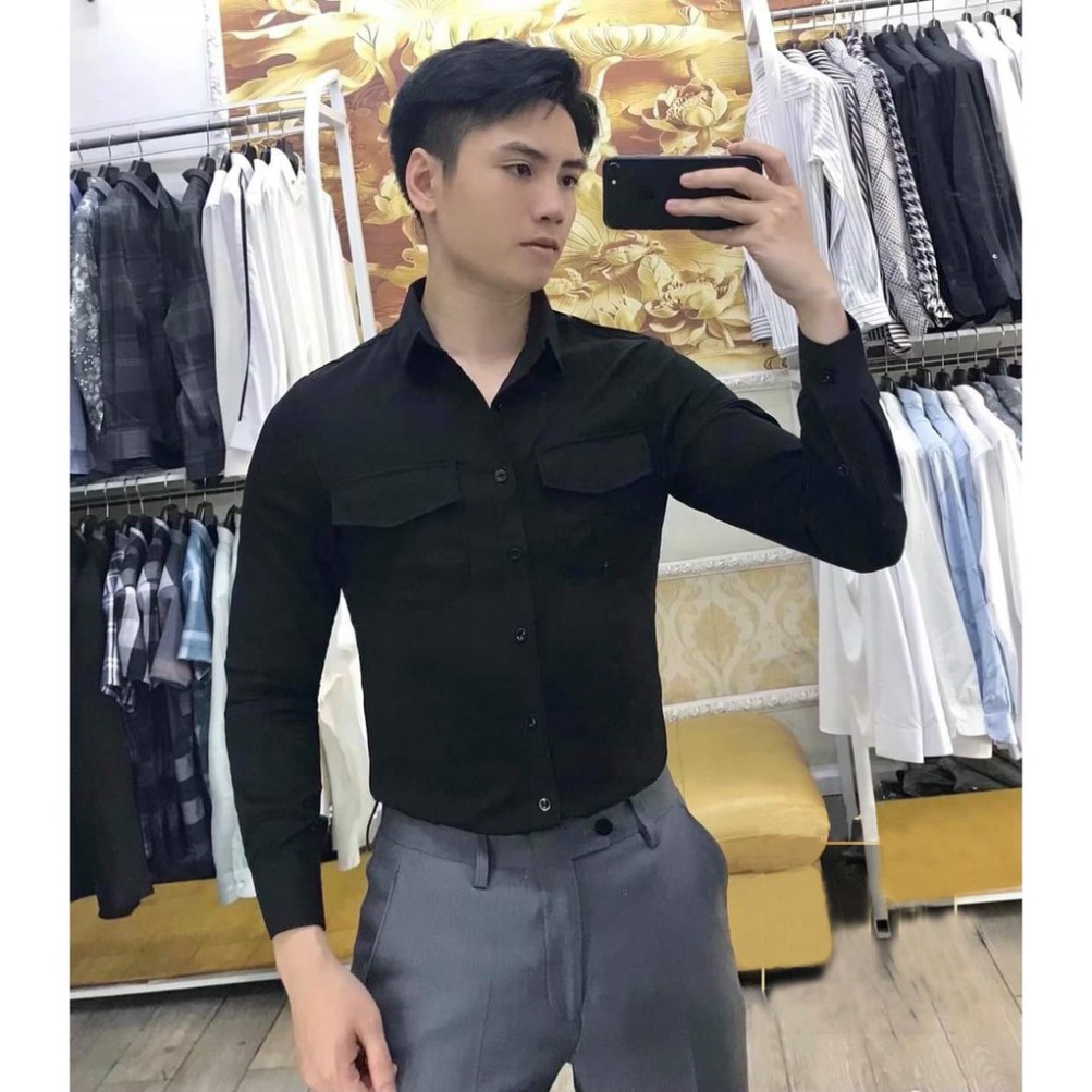 áo sơ mi dài tay vải đũi 2 túi hộp may đẹp , chống nhăn,xù vải thoáng mát bèn đẹp | BigBuy360 - bigbuy360.vn