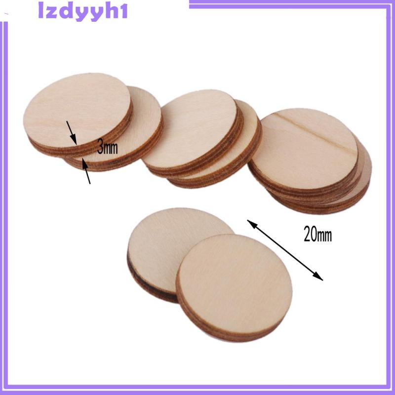 Bộ 100 Miếng Gỗ Tròn Dày 3mm 10mm Dùng Trang Trí DIY