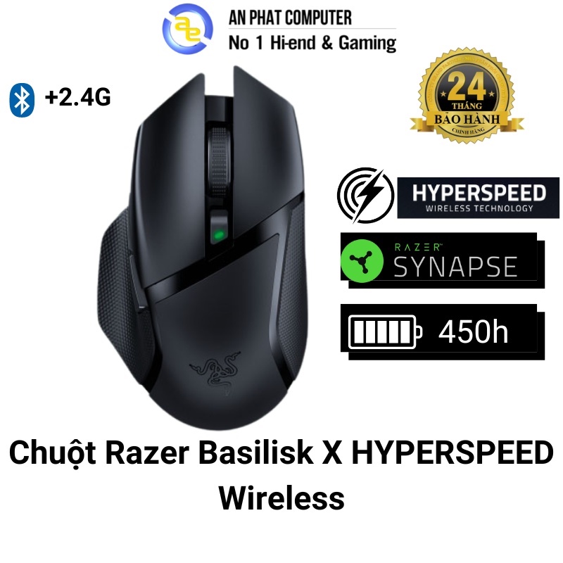 Chuột Không Dây Razer Basilisk X HyperSpeed - Hàng Chính Hãng - Bảo Hành 24 Tháng