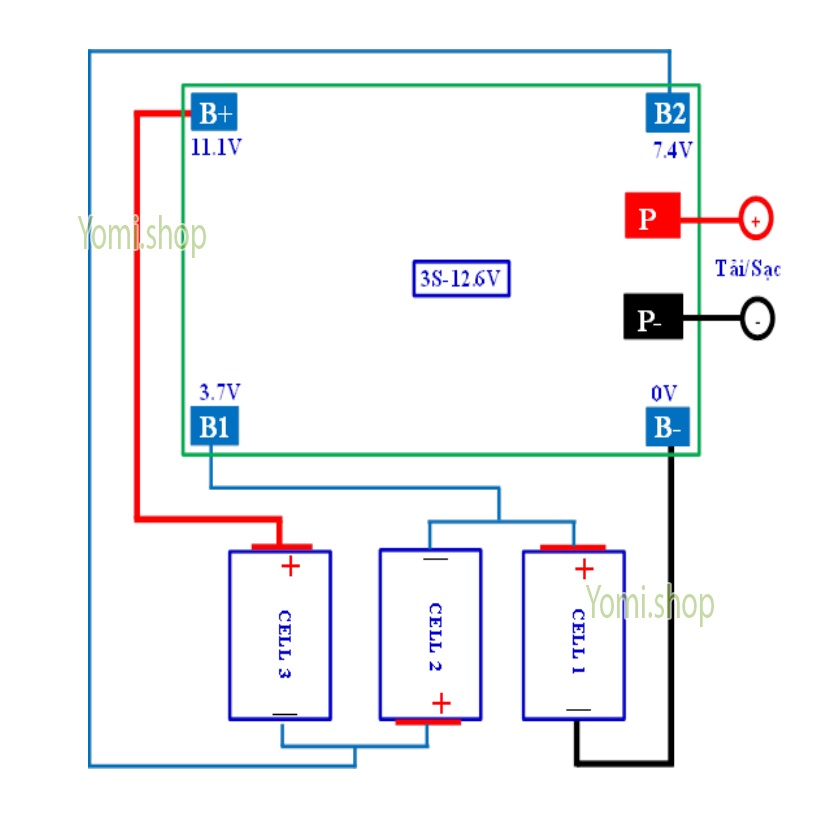 Mạch 3S 12.6V mạch 12V Bảo Vệ Pin Lithium