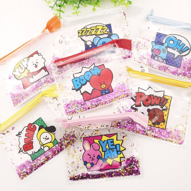 VÍ TRONG SUỐT KIM TUYẾN BT21 BTS