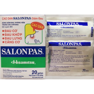 Cao dán Salonpas 20miếng và hộp 10 miếng