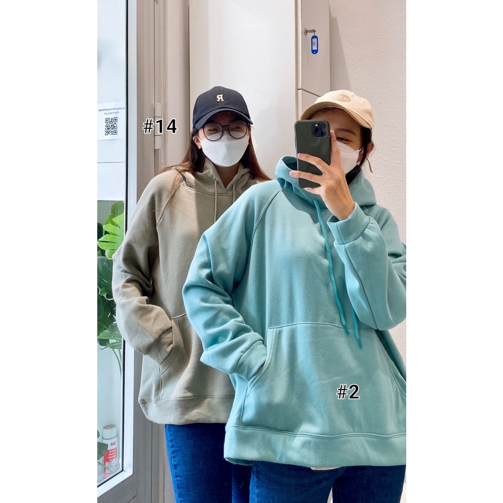 Áo hoodie basic nhiều màu, hoodie form rộng unisex nam nữ