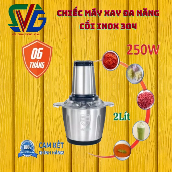 Máy xay thịt máy xay thịt cầm tay đa năng gia đình cối Inox 4 lưỡi đa năng,công suất 250W