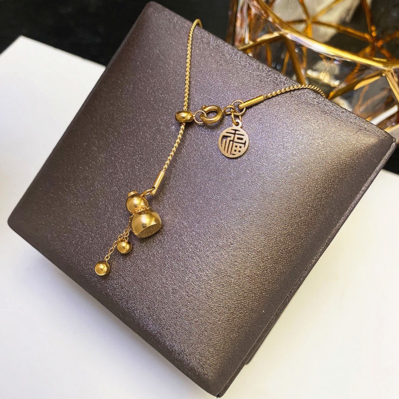 dây chuyền nữ TITAN NGUYÊN CHẤT KHÔNG GỈ Pumpkin Tua &quot;Fu&quot; Vòng cổ thiết kế thời trang mẫu mới 2022